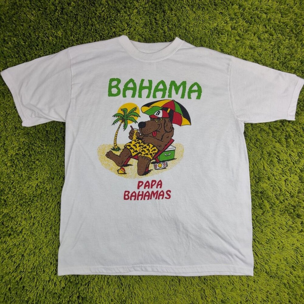 Vintage 'Bahamas' white beach t-shirt men's XL